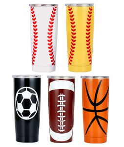 20oz de baseball tasses de gobelet de basket de basket de basket de basket en acier inoxydable tasse de voyage tasse bière tasse aspirante tasses isolées 5 styles m104503813