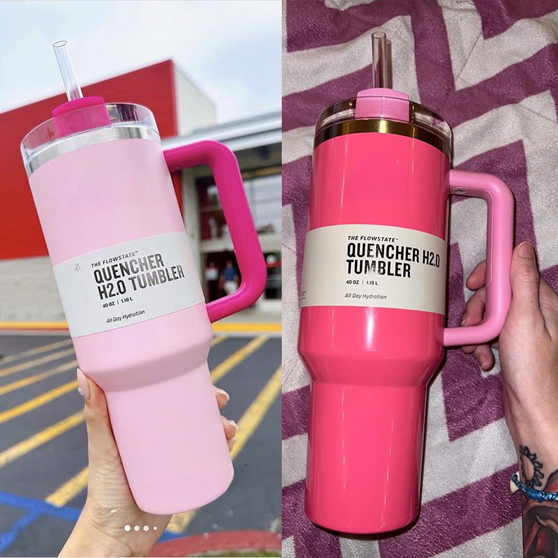 بيع جيد الولايات المتحدة الأسهم الشتاء الوردي محدودة الطبعة H2.0 COSMO PINK PARADE Tumbler 304 Swig Wine Mugs Valentine Gift Flamingo Target Red Water Bottles