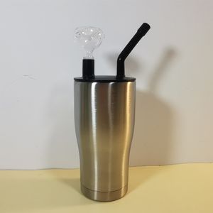 20oz Smoking Tumbler Metal Curve Shisha Tumblers Edelstahl-Wasserflaschen Doppelt isolierte Smoke Cups Trinkbecher A12