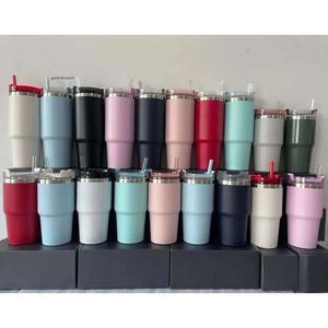 Tasses de gobelet en acier inoxydable de 20 oz avec des tasses de voiture montées sur un véhicule de paille