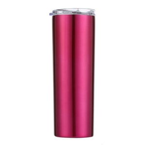 20oz roestvrijstalen tumblers met deksels en rietjes Dubbele vacuümfles geïsoleerde beker thermos waterfles vasos voor warme of koude dranken