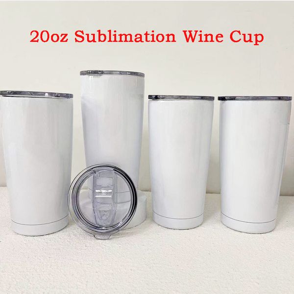 SUBLIMATION DE 20OZ Tasses à café avec couvercles scellés Voyages Tockbler Tobs Coupes à vin en acier inoxydable pour l'extérieur 0228