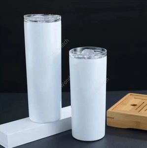 20oz sublimatie mug rechte tuimelaars blanco white 304 roestvrij staal vacuüm geïsoleerde slanke diy 20 oz cup auto koffie mokken zee verzending 1000 pcs daw471