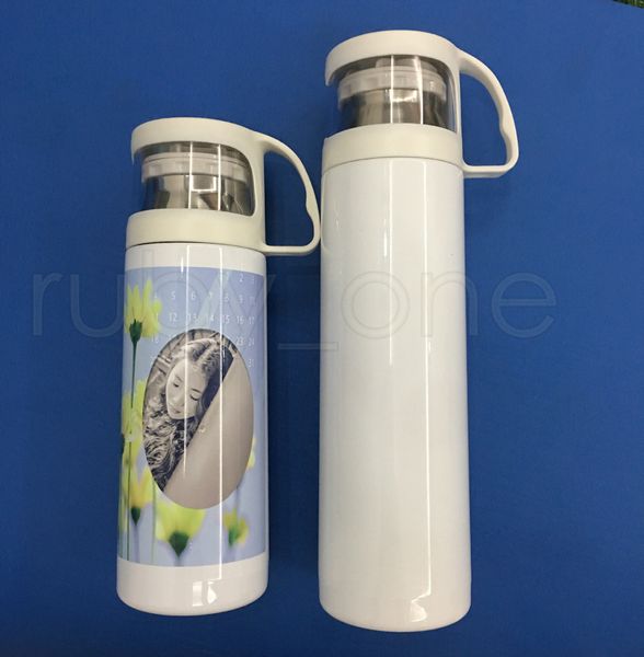 20 oz Sublimation Tumbler 500 ml En Acier Inoxydable Isolé Sous Vide Tasses À Eau DIY Vide Sublimation Bouteilles Noir Blanc Couvercle RRA3574