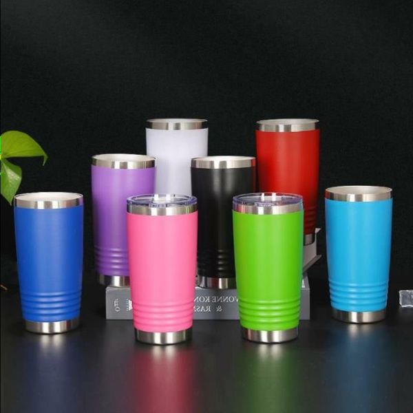 20oz Tumbler en acier inoxydable isolé sous vide Termos couvercle café bière tasse grande capacité sport eau flacon tasses thermos bouteille froide Hdskw