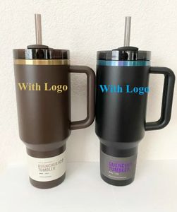 Gobelet de voyage de 40oz, tasse de voiture, Double paroi, bière froide ou chaude, tasse de café, flacons sous vide, bouteille d'eau Thermos isolée en acier inoxydable