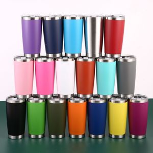 Gobelets de 20 oz, 18 couleurs, tasse à boire avec couvercle, verre à vin en acier inoxydable, tasses à café isolées sous vide, tasses de voiture de sport de voyage Q511