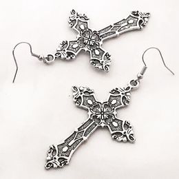 20pair Cross Charms Danggleed drop oorbellen ketting vrouwen barokke gothic vintage mode statement metaal sieraden accessoires groot lang feestgeschenk