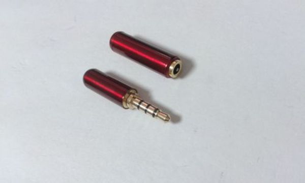 20 paires rouge 3.5mm 4 pôles Audio stéréo (prise mâle + prise femelle) connecteur à souder