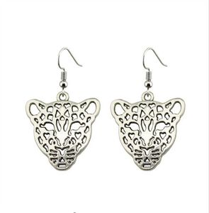 20 paires de boucles d'oreilles tête de léopard plaquées argent, pendentif à breloques, clou d'oreille, bijoux à faire soi-même, nouveau