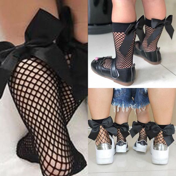 Mujeres para bebés Niños Niños Calcetines de malla Mesh Bow Fishnet Toble High Lace Fish Net Vintage Calcetos cortos Fashion Summer NUEVA VENTA ONE TALLA 20PAIL/40 PCS