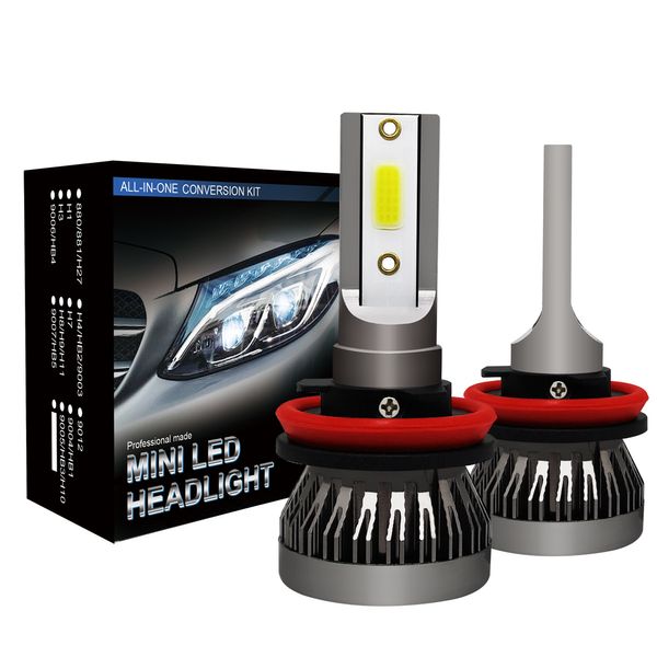 20 paires Mini 1 lampe de phare automatique 9005 9006 H1 H4 H7 H11 importé puce COB 36W 12000LM blanc haute puissance voiture lumière LED