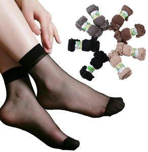 20pairslot zomer sexy ultrathin crystal zijden sokken voor vrouwen hoge elastische zwarte transparante nylon sokken vrouw5787802