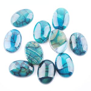 20Pc dragon agate naturel Gemstone ovale charme 18x25x7mm cabochon perles pour bijoux anneau accessoires sans trou BU806