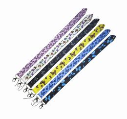 20pc Fashion Multicolor Butterfly Designer Keychain Correa para el cuello para llaves Soporte de tarjeta de identificación Cable Hang Rope Lariat Straps Accesorios