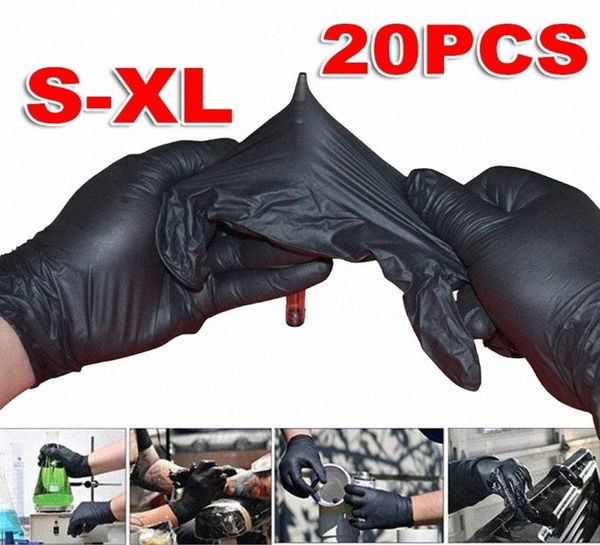 20pc smlxl Disposable Soft Black Latex Tattoo Gloves Nitrile Latex Stérile Permanent Tattoo Gloves ACCESSOIRES P1ED3840826
