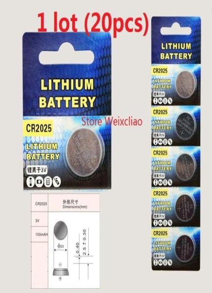 20pcs 1 lot CR2025 3V Lithium li ion bouton Cellule Batterie CR 2025 Batteries de pièces de pièces Liion 3 Volt 96045673267854