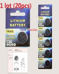20 pièces 1 lot CR2032 3 V lithium li ion pile bouton CR 2032 3 volts liion piles carte 5966192