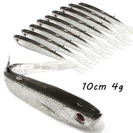 20pcs / lot 10cm 4g 3D Eyes Bionic Fish Silicone Leurre De Pêche Appâts Souples Leurres Appâts Artificiels Pesca Tackle Accessoires BL_276