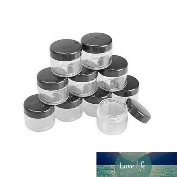 20 pièces 10g/15g/20g vide en plastique clair voyage cosmétique pots conteneur noir couvercle Lotion bouteille flacons visage crème échantillon Pot Gel boîte