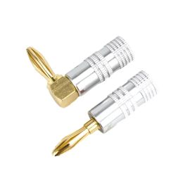 20pcs / 10 paires Prises de banane de noix de 4 mm Connecteur de 24 km plaqués or avec verrouillage à vis pour bouchons de haut-parleurs à la prise audio noir