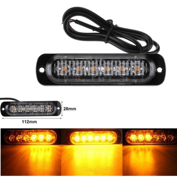 50pcs 12-24V Camión Coche 6 LED Flash Estroboscópico Luz de advertencia de emergencia Luces intermitentes