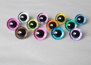 20 pièces 12 sortes de couleurs 9mm14mm 16mm 18mm 20mm 25mm 30mm 35mm yeux de jouet trapèze 3D yeux de poupée de sécurité colorés pour bricolage--D12 240106