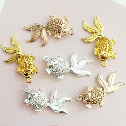 Couronne de poisson de golf en alliage 3D, 20 pièces, 17x35mm, perles pour Scrapbooking, sac artisanal, chaussure, étui de téléphone portable, nouveau décor de mariée