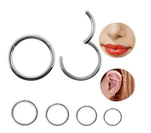 20 stks 18G 16G 14G chirurgisch staal oor naadloze scharnierende segment clicker kraakbeen neus / lip hoepel ring oorbel Daith Helix