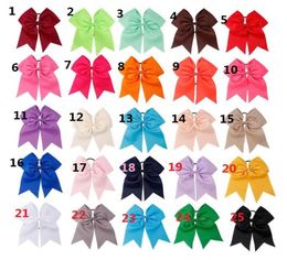 20pcs 196 colores disponibles para niñas de 8 pulgadas Bow Grosgrain Ribbon Cheer Bow Bow elástica Ponytail Suportador para el cabello para niñas Access1756473