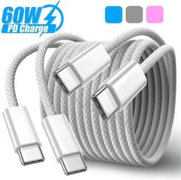 20pcs 1m 3ft 60W USB C à C Type C Câble PD Câble rapide Charge rapide 3A Câbles pour Samsung S22 S23 Utral HTC Huawei Téléphone 15 15 Pro