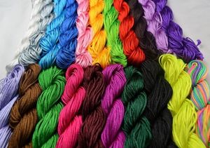 20 pièces 1mm 25M/rouleau mélange Nylon cordon fil chinois noeud macramé Bracelet chaîne bricolage