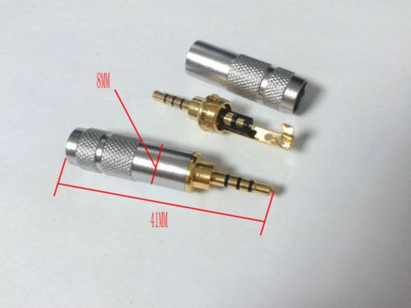20pcs 2.5mm Stéréo 4 Pôles Réparation Casque Prise Jack Câble Audio Soudure