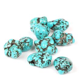 20pcs 20-25mm perles de gravier en pierre naturelle irrégulières perles turquoises pour collier bracelet artisanat faisant des résultats sous forme de Howlite Lo312t