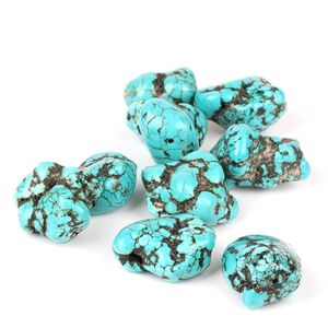 20pcs 20-25mm perles de gravier en pierre naturelle irrégulières perles turquoises pour collier bracelet artisanat faisant des résultats sous forme de Howlite Lo312t