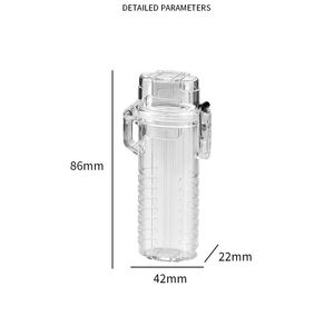 Peut contenir jusqu'à 4 cigarettes Multifonctionnel Transparent Scellé Étanche Étui À Briquet Coque En Plastique Manchon En Plein Air Portable Boîte Tabac Fumer Accessoires Pour Hommes