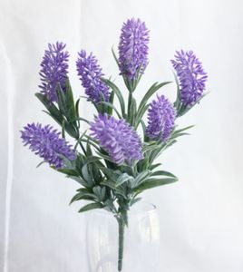 Een schattige kunstmatige lavendelbloemsimulatie 7 stengel/stel paarse kleur lavendel bloemen bouquet bruiloft kerstfeestdecoraties