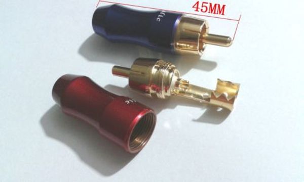 20 piezas 24K RCA enchufe Cable de Audio conector macho adaptador soldadura DIY