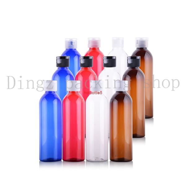 20 piezas botella de plástico PET vacía Multicolor de 250ml, tapas abatibles, champú, loción, cosméticos, botellas, kit de viaje transparente, botellas de buena calidad