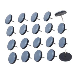 20pcs 25 mm Chaise Gliders Furniture Sliders Ptfe Easy Move Tads Round with Nail Feet Protector for Wood Floor