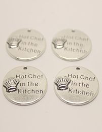 20pcs 25 mm CHEF CHARMES ANTIQUE CHEF TONE SILT