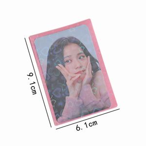 20 -stcs 3 inch Kpop Card Binder Protectors Mouwen Photcard Holder Tweemaal Laser Heart Instax Mini Foto Album Foto IDOL Korea