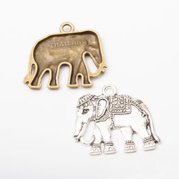 20 piezas 47*15 MM Vintage antiguo bronce elefante encantos animal color plata tibetana colgante étnico para pulsera pendiente collar joyería diy