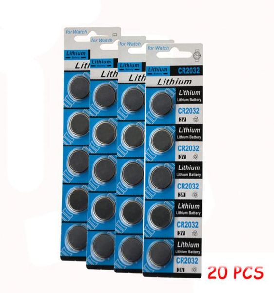 20 pièces 4 cartes cr2032 batterie DL2032 KCR2032 5004LC ECR2032 piles bouton cr 2032 3v batterie au lithium pour montre podomètre 3083229