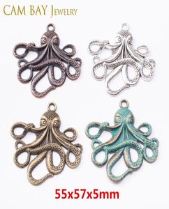 20 pièces 5557mm 4 couleurs alliage poulpe breloques antiques pendentifs en métal Bronze charme pour collier à faire soi-même Bracelets fabrication de bijoux Handma1112781
