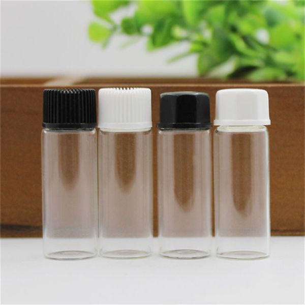 20pcs 5 ml de mini botella de vidrio de aceite esencial transparente con reductor de orificio siamese de perfume de perfume viales de prueba de perfume vacío JL1901