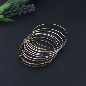 20 stks 65mm DIY Europese verstelbare armband voor charmes uitbreidbare draad metalen armbanden zilveren kleur goud antiek brons Q0717