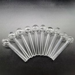 20 unids 7 cm 10 cm 12 cm Pyrex Vidrio Quemador de aceite Tubo Color claro Calidad Hierba seca Tabaco Pipas para fumar Transparente Gran tubo Puntas de uñas Plataformas Dab