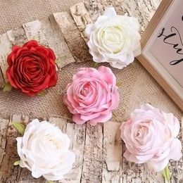 Têtes de roses artificielles multicouches, 20 pièces, 9CM, fausses fleurs décoratives en soie, fleurs de mariage en vrac, décoration de Table pour salle de maison, 267S