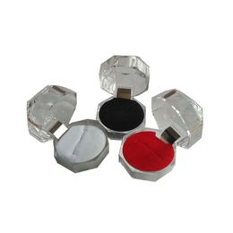 20 stuks acryl ring box helder goedkope doos bruiloft kristal diamanten ring stud stof plug opslag pakket geschenkdoos 4 4 4 cm 3 kleur keuze343q
